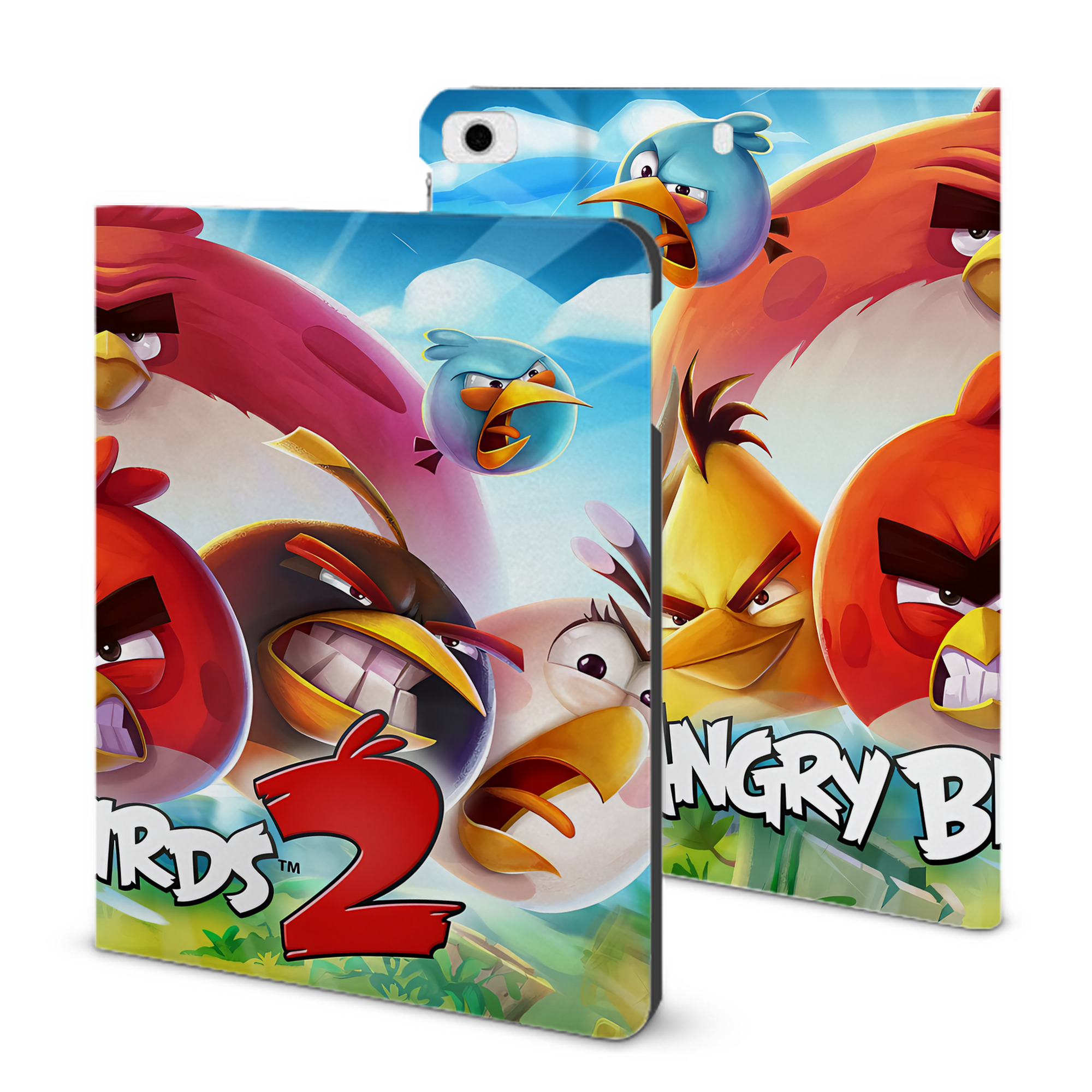 （画像用） Angry Birds アングリーバード IPad ケース ブック型 PUレザー TPU 耐衝撃 軽量 薄型 ペン収納なし 全面保護 IPad 各モデル対応